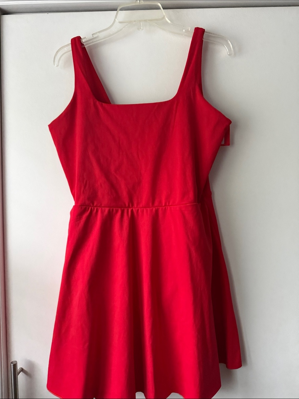 Spanx Red Get Moving Square Neck Dress Athletic Lined Shorts Shapewear 50484R XL